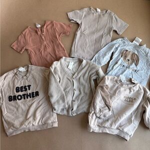 H&M Kids Beige and Tan Graphic Tees & sweaters bundle